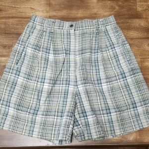 Vintage High Waist Plaid Shorts